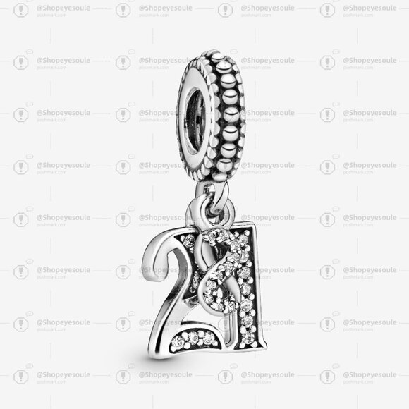 Pandora 21st Celebration Dangle Charm - Picture 1 of 5